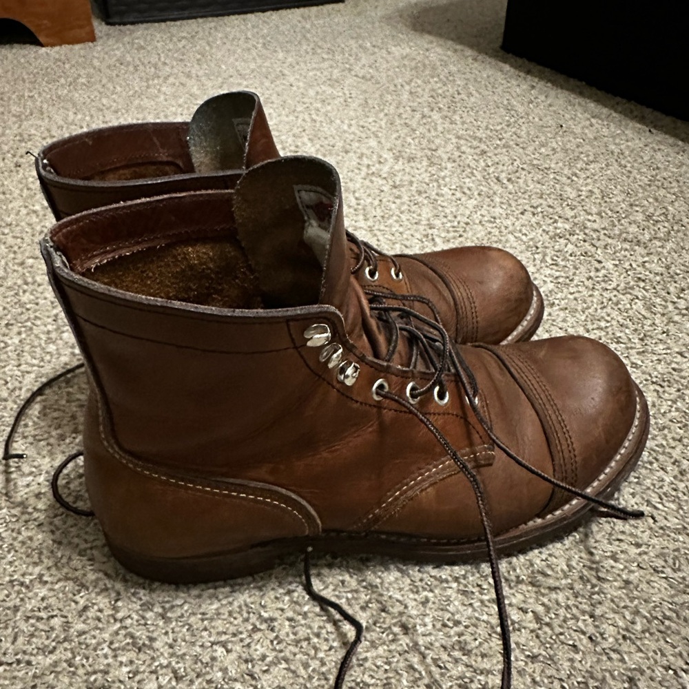 Men's Brown Leather Boots red wing